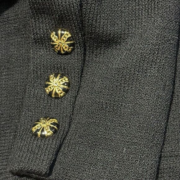 St John Collection Jacket Blazer Size 2 Black Santana Knit Blazer Pockets - Picture 4 of 5